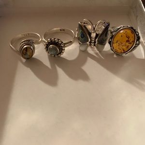Sterling Silver and Stone Rings